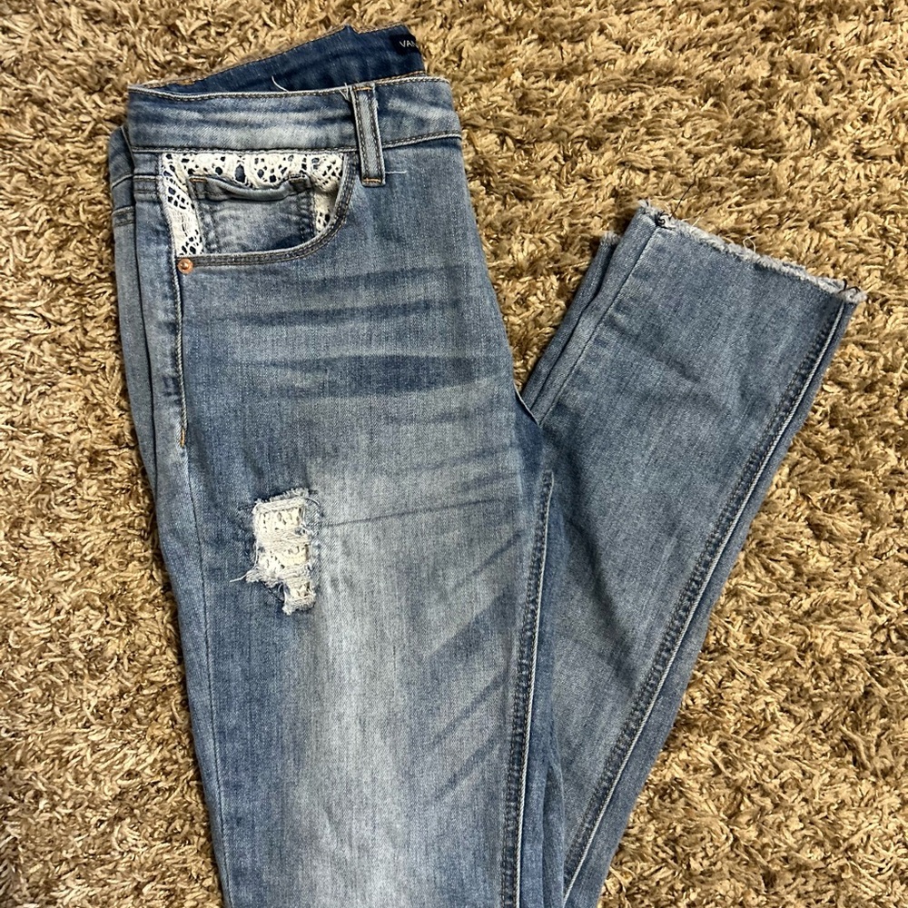 Vanilla Star Distressed Blue Girls Jeans Size 14